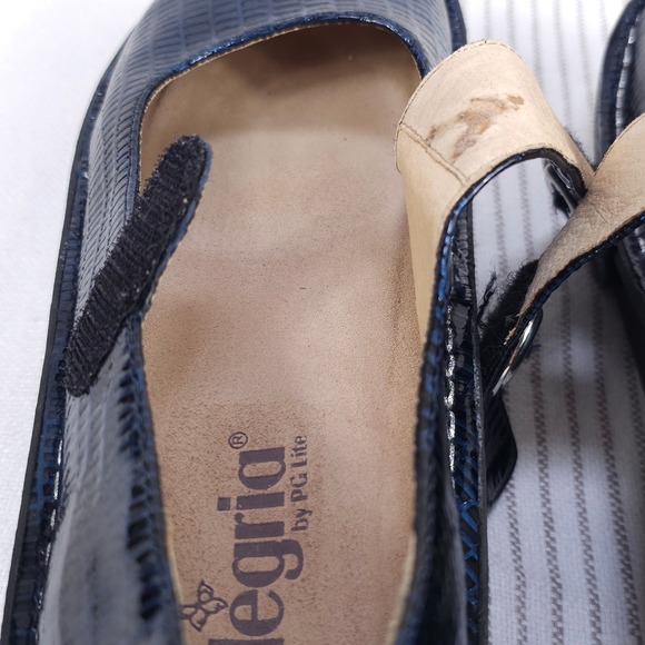 Alegria Paloma Mary Jane Flats Womens EU 38 US 7.5-8 Blue Leather Comfort Ergo - Picture 9 of 12